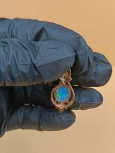 Pendentif artisanal en larimar, pierre ovale en larimar, pendentif en argent 925, breloques en cristal de guérison, pendentif porte-bonheur, inspiré de l'océan - Product Image 2