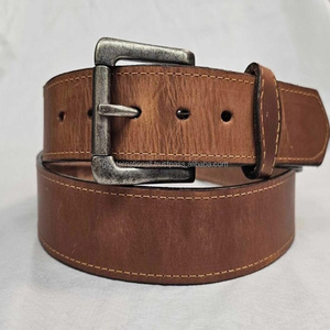 Ceinture décontractée en cuir de mode pour hommes texturé marron de super qualité avec ceinture masculine à boucle à une broche à rouleau amovible solide - Product Image 4