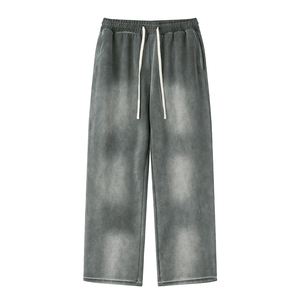 <b>Mens</b> High Quality Casual Flared Sweatpants Midweight 100% Cotton Fleece Screen Printing <b>Flare</b> Oversized Distressed - Product Image 1