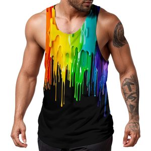 Wholesale Custom Fashion Stringer Tank Top For Men Training Fitness <b>Running</b> <b>Singlet</b> Casual Tops Sublimation Tie Dye Printing - Product Image 1