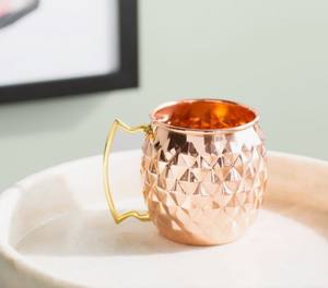 Mug à Moscow Mule en cuivre pur, finition martelée, luxe moderne, grande capacité, mug à bière - Product Image 3