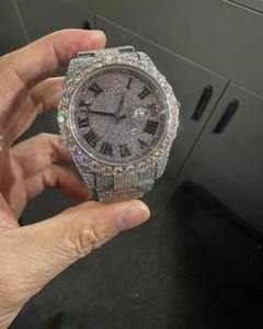 Reloj de Diamantes Moissanite VVS con Incrustaciones Completas de Doble Tono, Elegante para Negocios, Joyería Hip Hop, Acero Inoxidable de Alta Calidad, Moda - Product Image 1