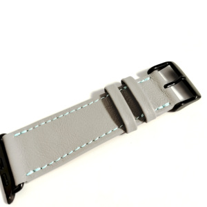 Bracelet de montre Apple Watch unisexe en cuir Nappa italien souple fait main Castello Daytona avec logo embossé 38/40/41 mm Nouvelle sortie Gris - Product Image 3