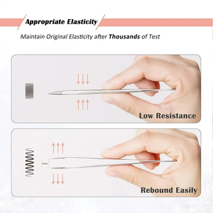 Pinzas de Precisión con Punta Fina Antiestáticas, Herramienta de Belleza para Extensión de Pestañas, Cuidado de Cejas, Aplicación Profesional de Maquillaje en Salón - Product Image 2