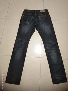 Jeans de Hombre Personalizados 100% Algodón, Corte Regular, Estilo Flare, Tercer Corte, Denim Repujado, Color Sólido, Cintura Media, Decorados con Pedrería - Product Image 3
