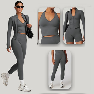 Conjuntos deportivos sin costuras para mujer, ropa de entrenamiento de alta elasticidad para correr, Top corto para Fitness, pantalones de Yoga, traje de Fitness para mujer - Product Image 1
