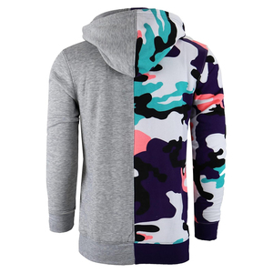 <span class=keywords><strong>Felpa</strong></span> con cappuccio da uomo nera e blu con zip, stampa Paisley e design <span class=keywords><strong>Mickey</strong></span>, abbigliamento casual autunnale - Product Image 4