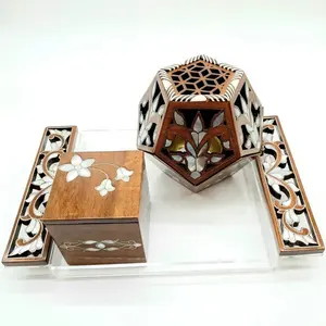 New Latest Arabian Islamic mother of pearl inlay incense burner arabic oud bakhoor wholesale incense from India by Crafts Callin