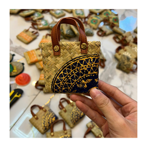 Mini sac à main en feuilles de palmier tissées, sac fourre-tout artisanal en fibres naturelles, petit sac écologique durable, fabricant OEM ODM - Product Image 2