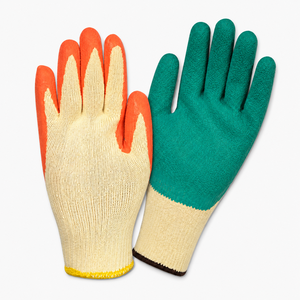 Cotton <b>Knit</b> Work <b>Gloves</b> With Full Latex Coating Anti-Slip Raised Micro-Diamond Texture <b>Knit</b> Wrist General Purpose Safety <b>Gloves</b> - Product Image 4