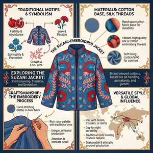 Chaqueta Bordada Suzani |   Prendas de Vestir Textiles Florales Hechas a Mano con Detalles Artísticos para Compradores Mayoristas de Moda Boutique - Product Image 6