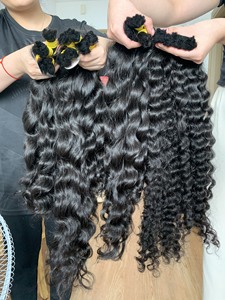 Extensions de cheveux humains Remy pour femmes, mèches de cheveux vierges cambodgiens naturels, vague naturelle, boucles d'ananas, double trame machine - Product Image 6