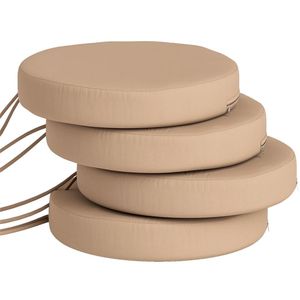 Set di 4 Cuscini Circolari Kaki per Terrazza Esterna e Giardino - Solo Cuscini - Product Image 5