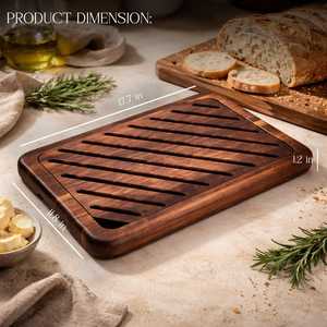Planche à découper personnalisée en bois de teck, olivier, noyer, acacia, bambou, à grain de bois apparent - Product Image 5