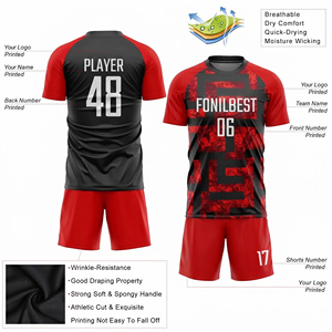 Camiseta de Fútbol Personalizada con Patrón Blanco y Azul, Unisex, Manga Corta, Poliéster que Absorbe la Humedad, Uniformes de Equipo para Todas las Temporadas - Product Image 6