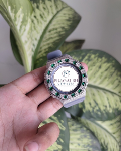 Reloj Pragalbh Jewels con Bisel de Diamantes, Reloj de Lujo con Moissanita, Correa de Acero Inoxidable y Caucho - Product Image 1