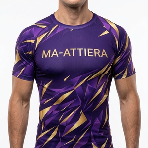 Men <b>Compression</b> <b>Long</b> <b>Sleeve</b> <b>Shirt</b> for T-<b>Shirt</b> for Gold Solid Eco-Friendly Quick Dry Breathable Spandex/Polyester MAATTIERA - Product Image 1