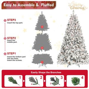 Albero di Natale Artificiale Pre-Illuminato da 2,1 m con 500 Luci UL, 45 Pigne e 1124 Punte Effetto Neve - Product Image 3