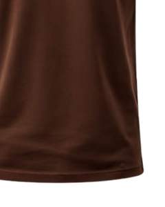 Polo en coton marron foncé pour homme avec col demi-zip, coupe ajustée, manches courtes, tenue décontractée d'été, fabricant OEM, approvisionnement en gros - Product Image 6