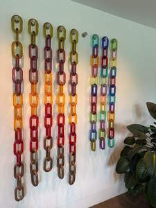Premium Eco-Friendly Hand Modeled Resin Chain Links Wall Art Link Hanging <b>Screen</b> Living Room Divider Decoration Piece - Product Image 3