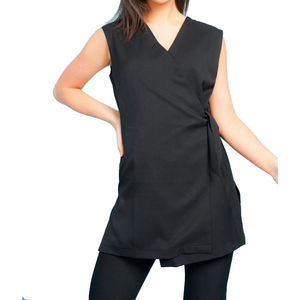 Uniforme de salon de beauté personnalisable avec logo, style enveloppant, en polyester et élasthanne, tunique pour femmes, uniforme de spa - Product Image 6