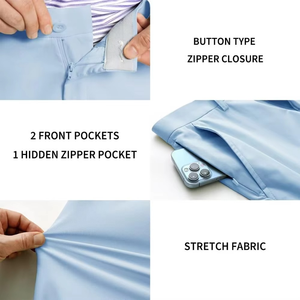 Pantalones de golf para hombre de alta calidad, 85% nailon, 15% spandex, elásticos en 4 direcciones, ligeros, de secado rápido, refrescantes, elegantes, informales, ajustados. - Product Image 4