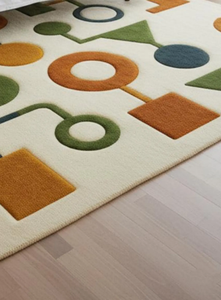 Tapis KNOT RUG fait main, tufté à la main, de haute qualité, à pois, moderne, multicolore, écologique, pour salon, chambre d'enfant, hôtels, bureau - Product Image 4