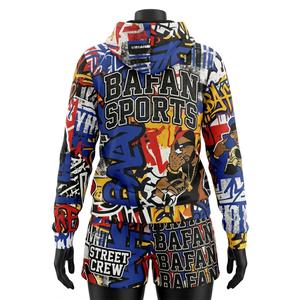 Ensemble de survêtement pour femme en molleton de coton et polyester 300 GSM de haute qualité, doux, durable, style streetwear, avec logo personnalisé par sublimation - Product Image 4