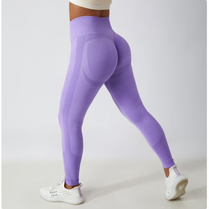 Leggings de compression décontractés taille haute élastique pour femmes, en Spandex/Polyester, longueur cheville, pour entraînement et sport, vente en gros - Product Image 5
