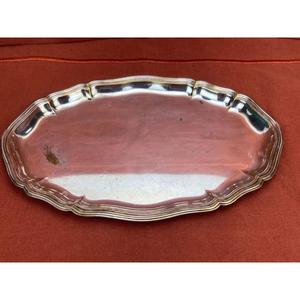 Assiette ovale en laiton pour restaurant et café, assiette creuse de service alimentaire, vaisselle de qualité alimentaire avec bordure argentée, assiette et bol personnalisés, sans danger pour les aliments - Product Image 3