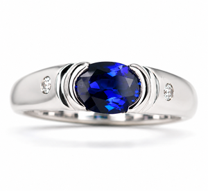Anillo Ovalado de Plata de Ley 925 con Zafiro Azul, Joyería de Lujo - Product Image 3