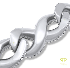 Bracelet chaîne cubaine de créateur mettant en valeur des pierres de laboratoire VVS de couleur D de qualité supérieure et un style hip-hop intemporel - Product Image 2