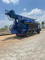 Machine de forage de puits d'eau montée sur camion Ashok Leyland, foreuse hydraulique de 450 mètres, équipement rotatif DTH