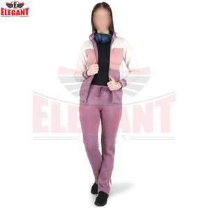 Good Supplier New Arrival Best Seller Comfortable Grey <b>Pink</b> Color Block Hoodie Jogger <b>Set</b> Custom Design Women <b>Tracksuits</b> - Product Image 3
