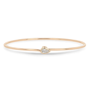 Bijoux en or rose 14 carats VB-82SR, bracelet minimaliste avec diamant solitaire en forme de poire de 6x4 mm, 0,50 carat E VVS, diamant de laboratoire, bijoux fins - Product Image 5
