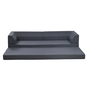 Upholstered Toddler <b>Bed</b> Velvet Three Seat <b>Modern</b> Sectional Modular Foldable Full Sponge Compression <b>Sofa</b> <b>Bed</b> Tufted Back Armless - Product Image 5