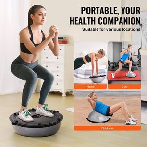 Palla di stabilità grigia da 23 pollici per lo Yoga per tutto il corpo allenamento Fitness Trainer fasce di resistenza capacità 660 libbre palle di equilibrio palle mezze palline - Product Image 6