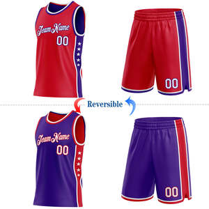 Ensemble d'uniformes de basketball personnalisés, dernier design, pas cher, réversible, maillot et short sublimés, fournisseur de vêtements de sport d'équipe de haute qualité - Product Image 1