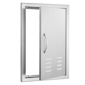Maniglia verticale singola per porta da cucina esterna in acciaio inossidabile da 17W x 24H pollici, per accesso BBQ, ricambi e accessori per mobili - Product Image 1