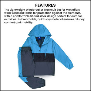 Conjunto de 2 Piezas de Chaqueta Cortavientos Clásica para Hombre, Ligera, Impermeable, para Correr al Aire Libre, Estilo Vintage, con Cierre Completo - Product Image 2