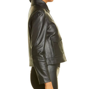 Service OEM - Veste en cuir pleine fleur pour femme, grande taille, design hiver, rembourrage en coton, fermeture éclair, directement des fabricants pakistanais - Product Image 5