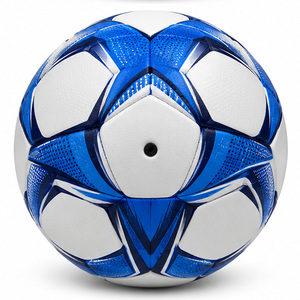 Team Builders Soccer Ball Machine Stitched Match Training Ball <b>White</b> Blue <b>Black</b> Patterns Durable Inflated 0.4-0.45kg Carton Box - Product Image 4