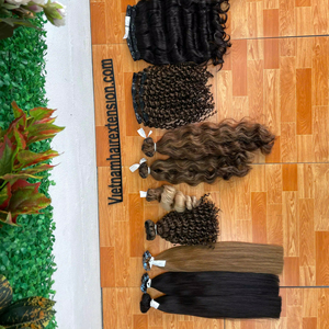 Extensions de cheveux vietnamiennes WEFT, couleur marron/blanc/blond, cheveux vierges Remy, ondulation naturelle, 100g, longueur 8"-32" - Product Image 1