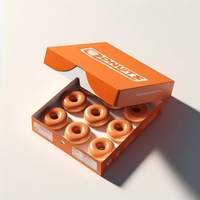 Carpeta de exhibición ecológica de materiales reciclados con relieve para donuts, pasteles, sushi y patatas fritas