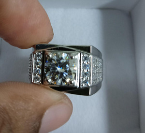 Anillo de Hombre Estilo Hiphop, Chapado en Rodio, con Incrustaciones de Circonitas, Plata de Ley 925, Anillo de Boda y Compromiso, Regalo de Aniversario para Él - Product Image 2