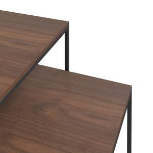 Ensemble de 2 tables basses noires et marron en bois d'ingénierie avec accents en fer - Product Image 6