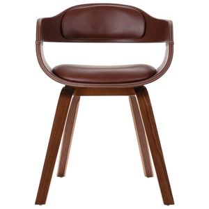 Brown Faux Leather <b>Dining</b> <b>Chair</b> 100% Polyester <b>Bentwood</b> Medium - Product Image 2