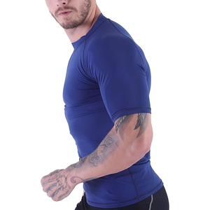 Custom Logo High Quality 100% Cotton Quick Dry Breathable Rash Guard Wholesale Plain Jiu Jitsu Fitness <b>Swim</b> <b>Shirts</b> Short Men - Product Image 3
