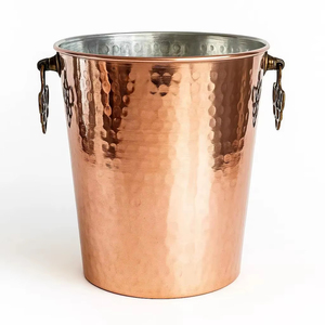 Elegante Cubitera con Acabado en Cobre y Diseño Martillado, Perfecta para Amantes del Vino, Fiestas, Bares y Uso Doméstico Informal, de la India - Product Image 1