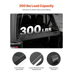 2018-2024 per Jeep Wrangler JLU Portapacchi Posteriore per Tetto Apribile Elettrico One-Touch, Cesto Portaoggetti in Acciaio al Carbonio da 300 Libbre, Supporto per Vassoio Portaoggetti - Product Image 3
